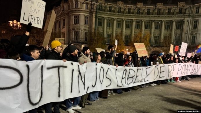 protestul din Piața Universității din București, 28 noiembrie 2024.