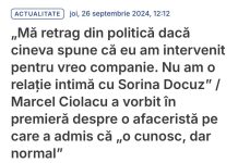 Mihai Razvan Moraru : Marcel spunea că nu exista o relație între el și Sorina Docuz. Acum se află în Vietnam la un resort de lux cu ea. Spunea că se retrage din politică dacă ar exista dovezi