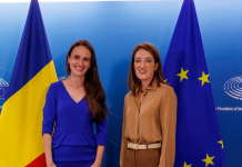 Ministrul afacerilor externe, Oana Țoiu, a avut luni, 20 aprilie 2026, la Bruxelles, o întrevedere oficială cu președintele Parlamentului European, Roberta Metsola